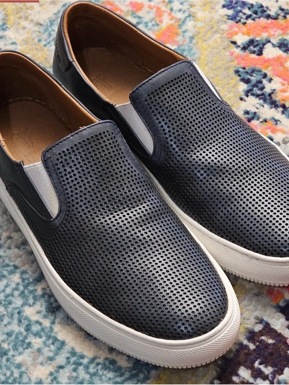 FRYE Brett Men’s Shoes Size 8.5  Perforated Slip On Sneakers Dusk Blue Loafers